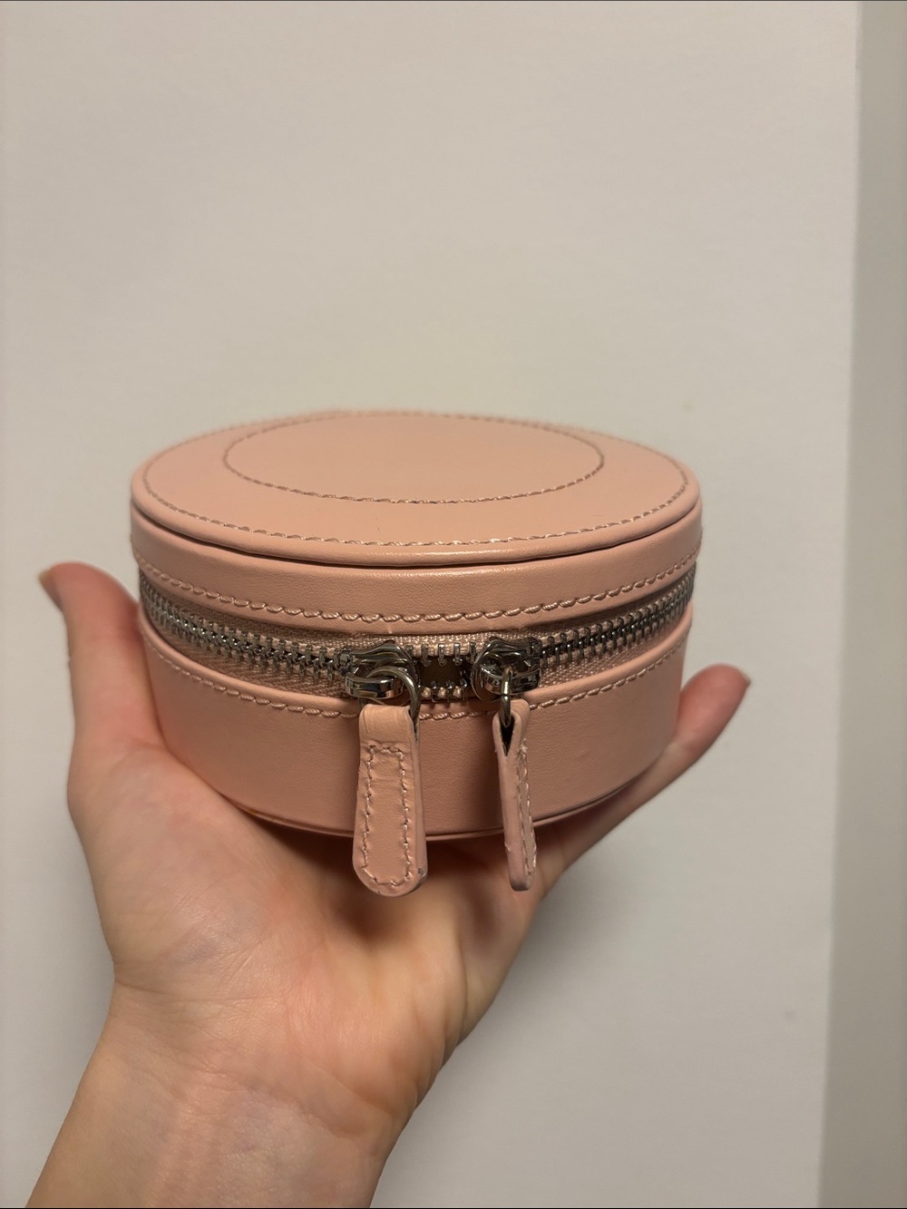 Wolf! Gorgeous! Pink Compact travel Round Jewelry Case! $200!